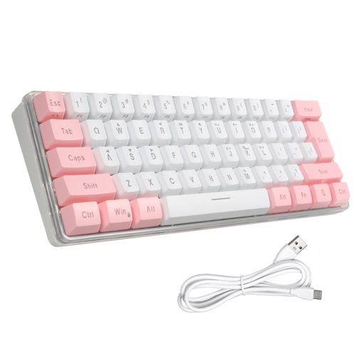 61 Keys Wired Keyboard Membrane Keyboard Compact Design RGB