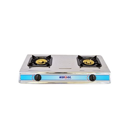 BGC MT2S - 2 Burner Gas Stove Stainless Steel - Silver