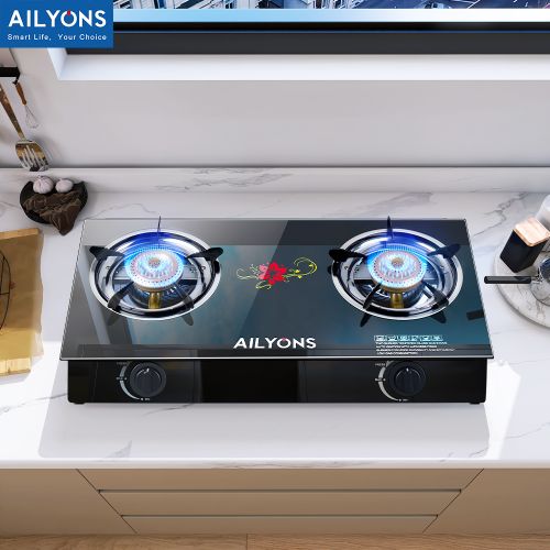 GS014-1, 2 Burner Glass Top & Infrared Double Burner (1YR WRTY)