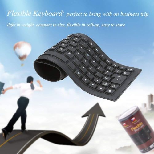Keys Foldable Flexible Rollup USB Wired Silicone Keyboard Water-Resistant for PC Notebook Laptop Dust-Resistant