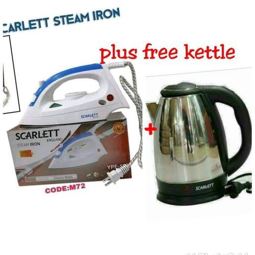 Steam Iron Box With FREE 2L Automatic Electric Water Kettle