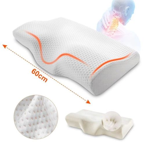 100% Natural Orthopaedic Latex Slow Rebound Memory Foam Pillow - White