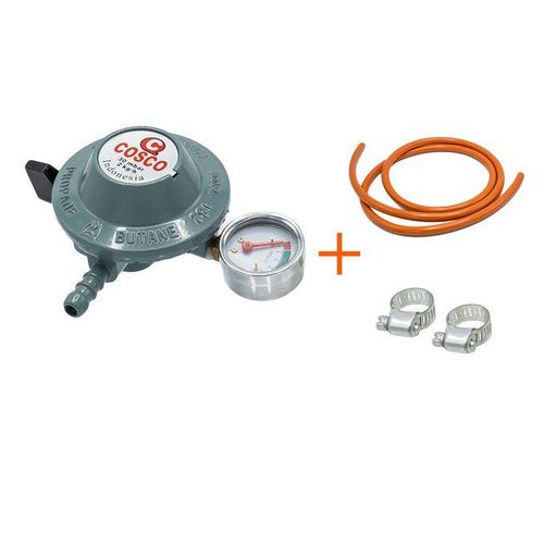 13kg gas regulator 2m delivery pipe and 2 safety clips