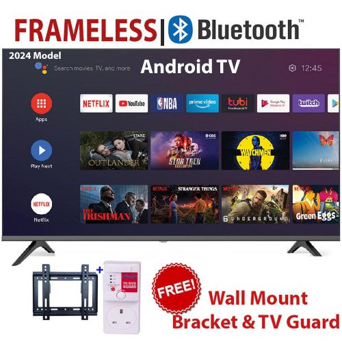 32 Inch Frameless Android TV,HDMI,USB+Decoder+Wall Mount+Guard