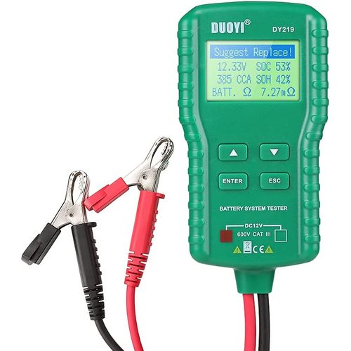 DUOYI Car Battery Tester Cranking&Charging System Battery Tester 100-1700CCA Battery Tester Automotive Battery Load Tester With Overload & Polarity Reversal Protection Max Load Test For 12V Vehicles