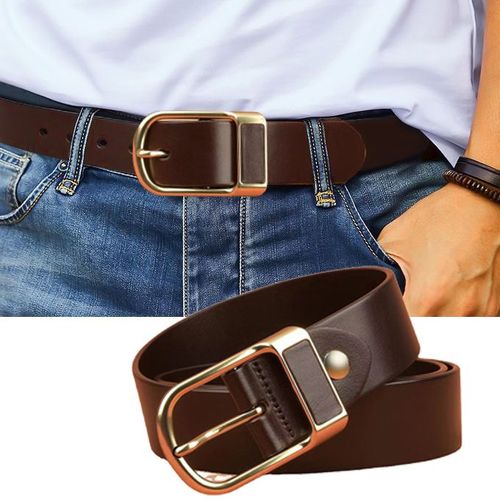 Mens Genuine Luxury Leather Belt - Brown