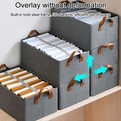 Metal frame storage box closet jeans organizer