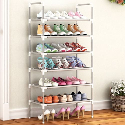 Shoe Rack Stackable Assembly Shoe Clothes Organizer-6 Layers