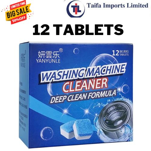 WASHING MACHINE CLEANING TABLETS EFFERVESCENT CLEANER 12 PCS